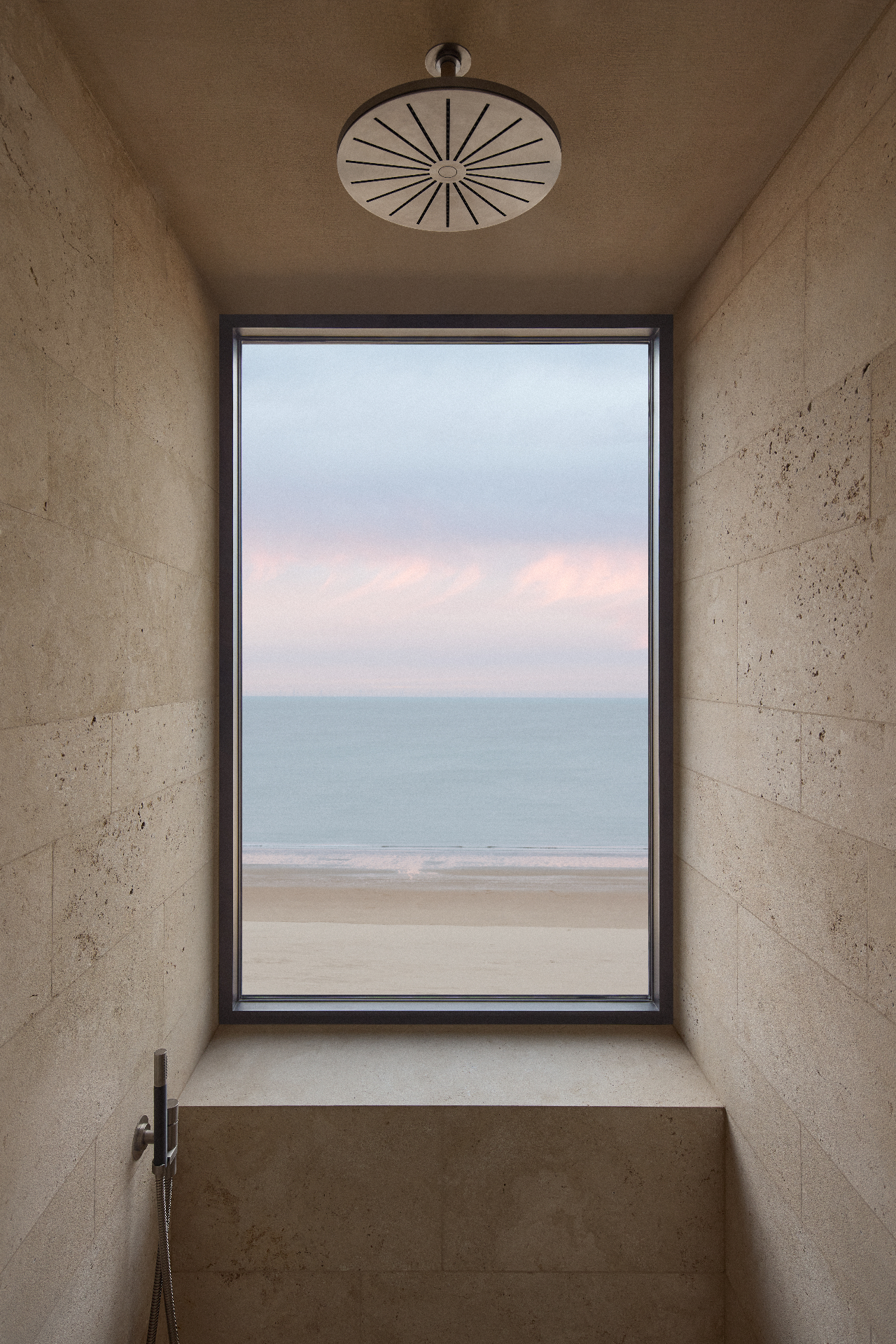 Badkamer met panoramisch zeezicht